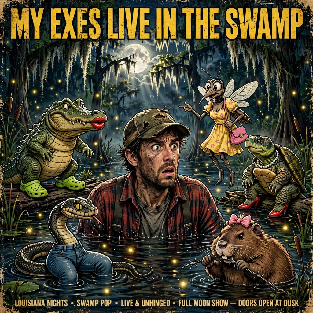 MY EXES LIVE IN THE SWAMP Bildmaterial