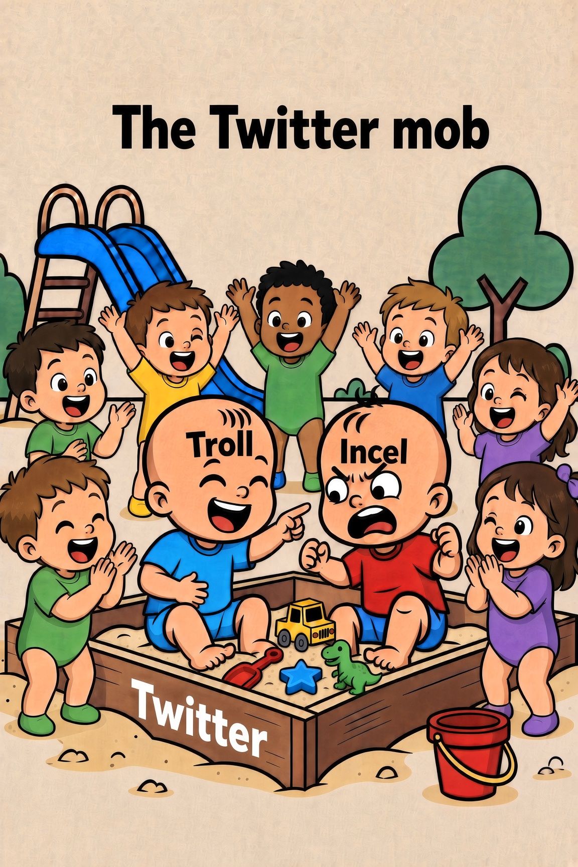 Toddlers in a Sandbox artwork