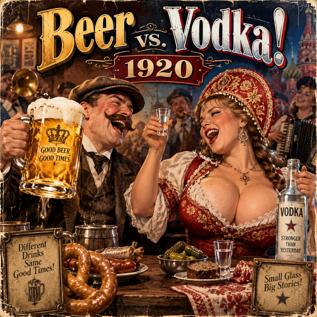 Beer vs. Vodka! 1920 artwork