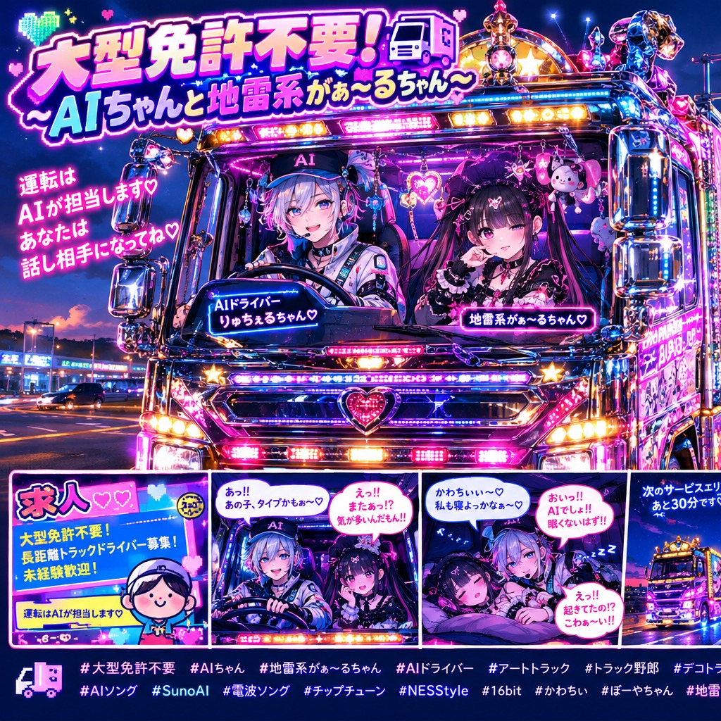 『大型免許不要！～AIちゃんと地雷系がぁ～るちゃん～』 Ver . 1 artwork