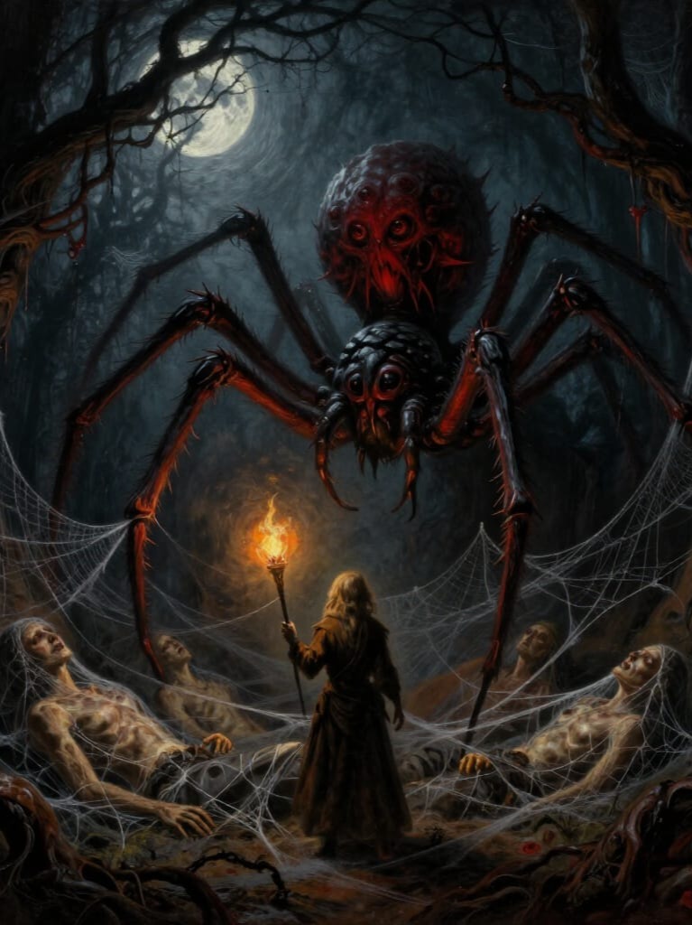 Throned in the Web of the Dead artwork