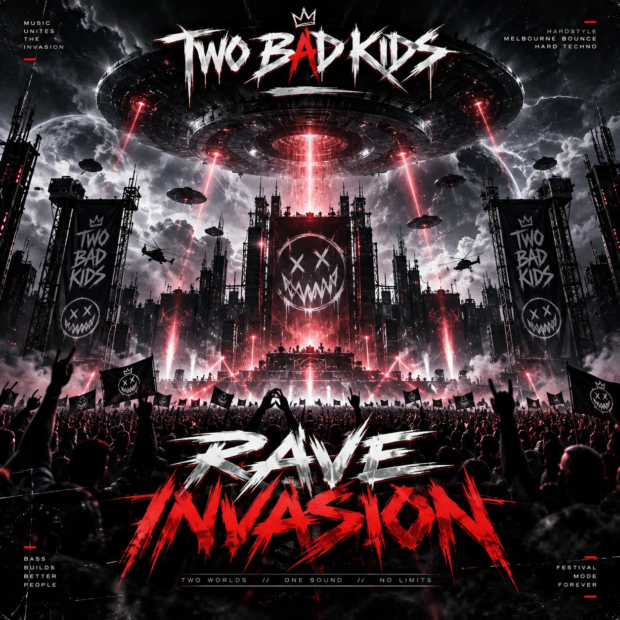 RAVE INVASION x TWO BAD KIDS artwork