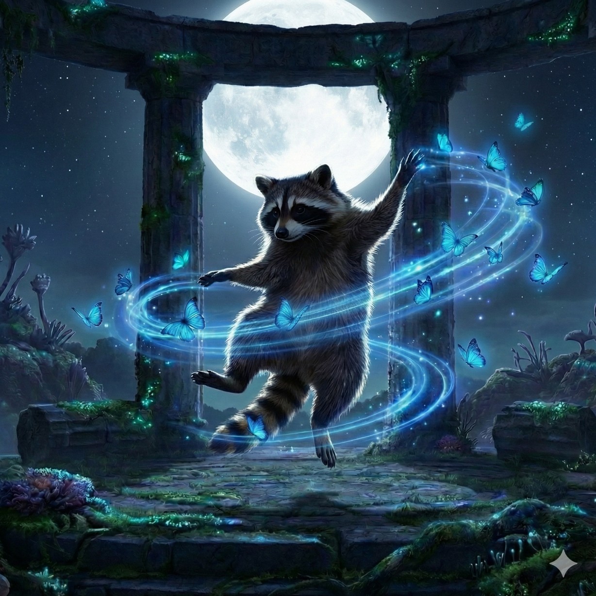 踊るアライグマのファンタジー artwork