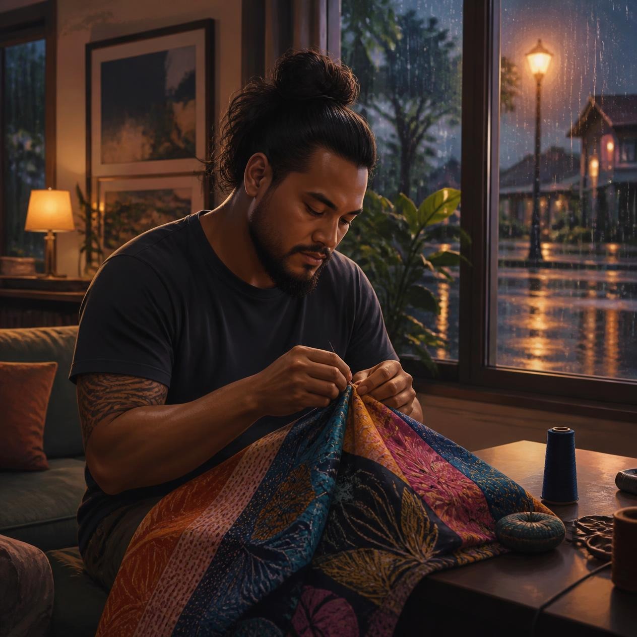 Sewing in the Rain artwork