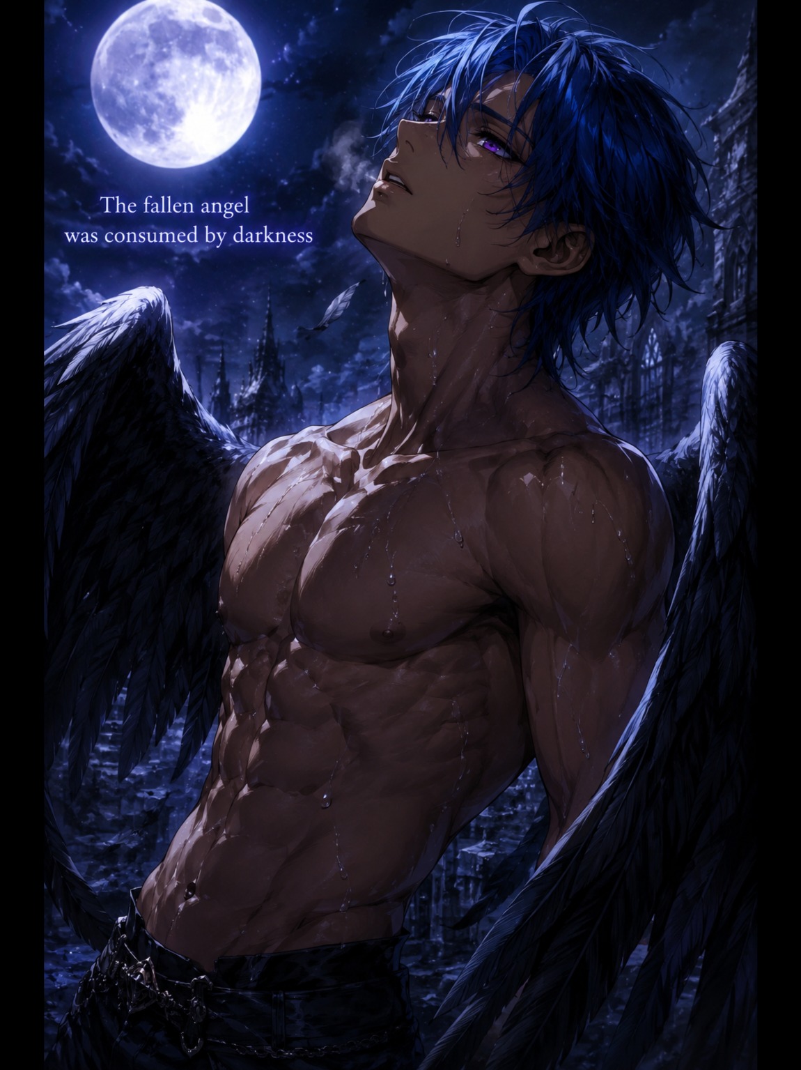 The fallen angel was consumed by darkness artwork