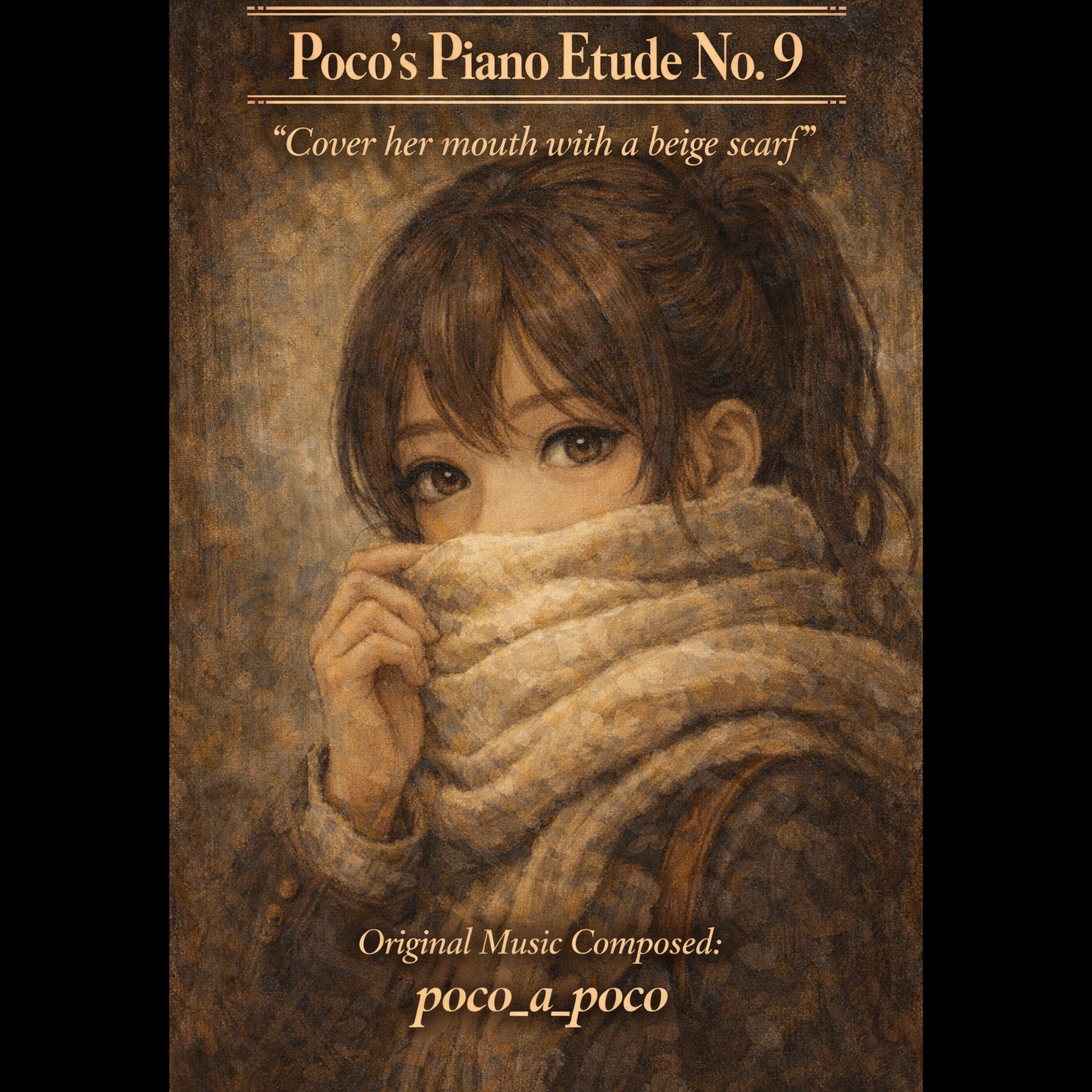 Poco's Piano Etude No. 9 "Cover her mouth with a beige scarf" artwork