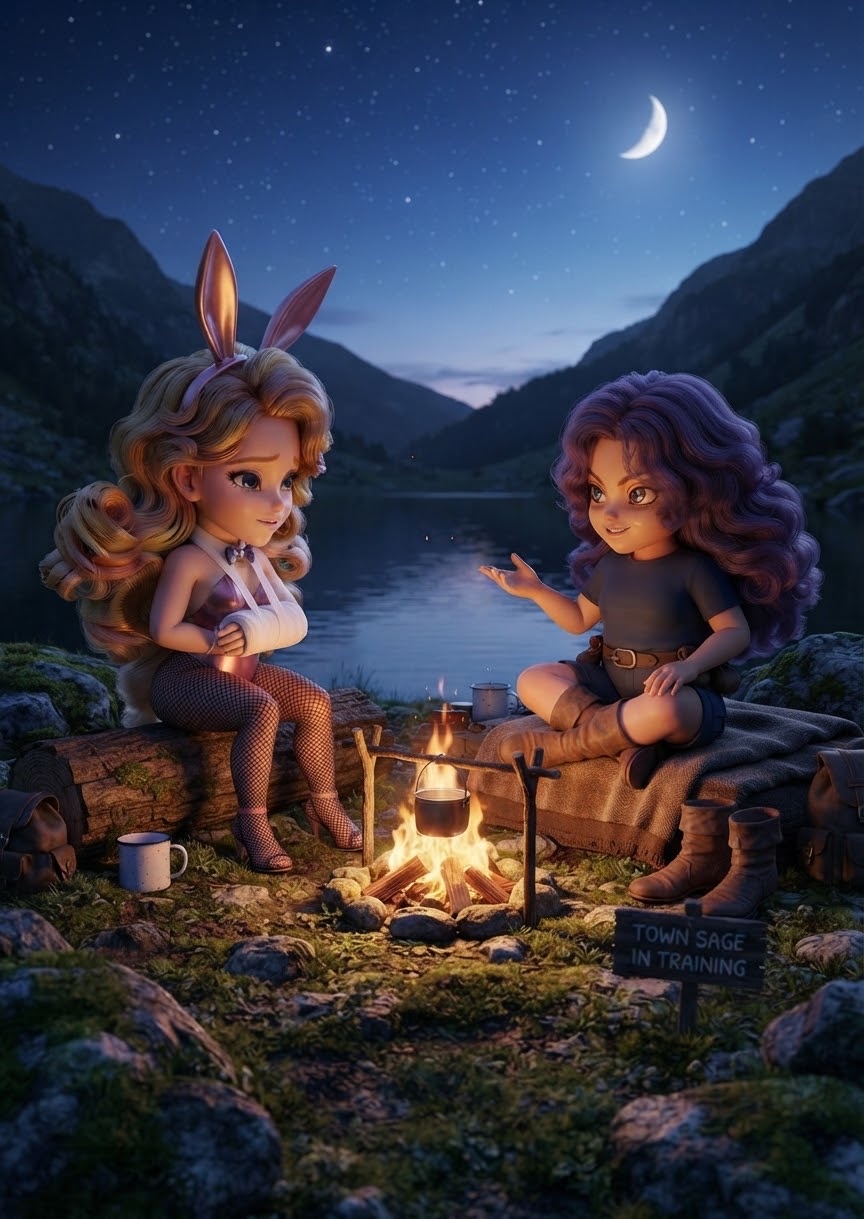 3.【焚き火の温もりと未来の予感～ロマリアの夜の告白～】 artwork