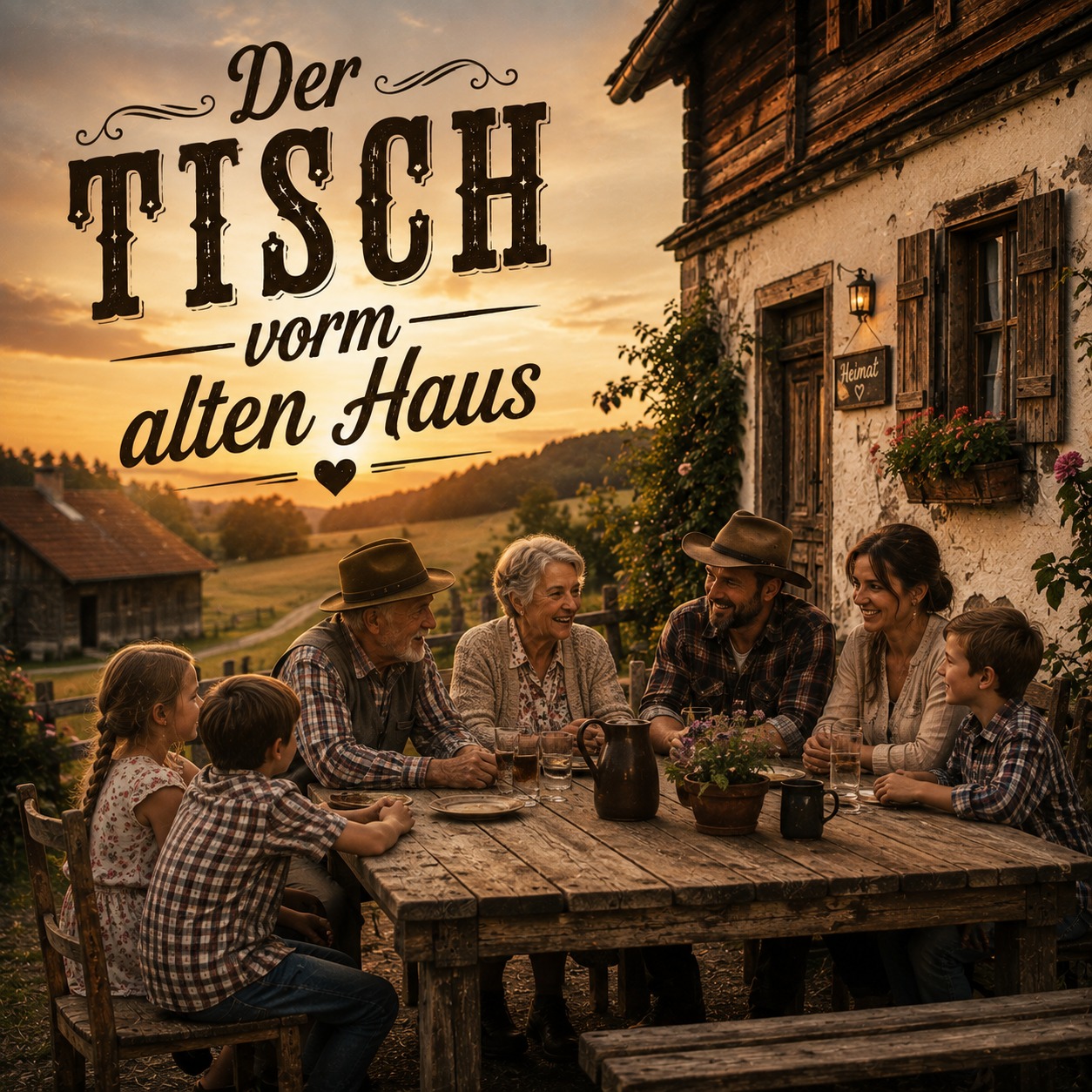 Der Tisch vorm alten Haus artwork