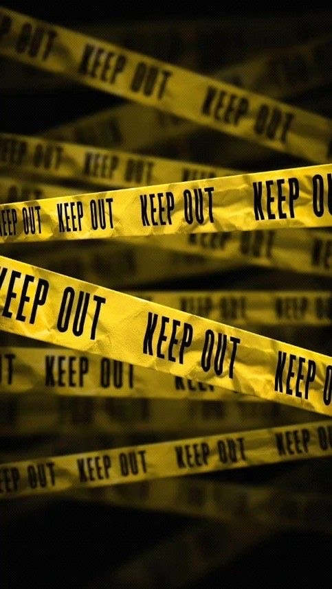 Taped crime scene artwork