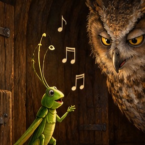Owl and Grasshopper artwork
