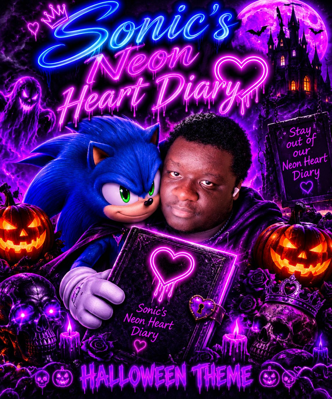 🎃❤️Sonics Neon Heart Diary❤️🎃 artwork