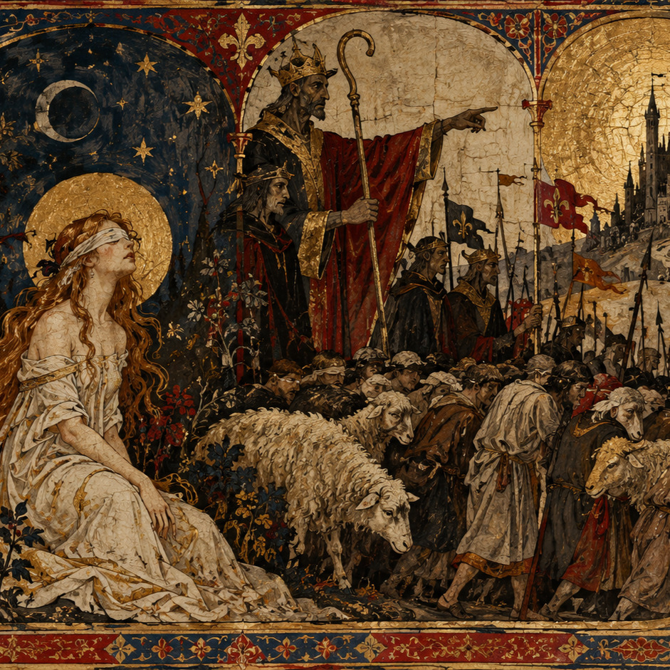 Der Hirte, die Herde und die Wölfin artwork