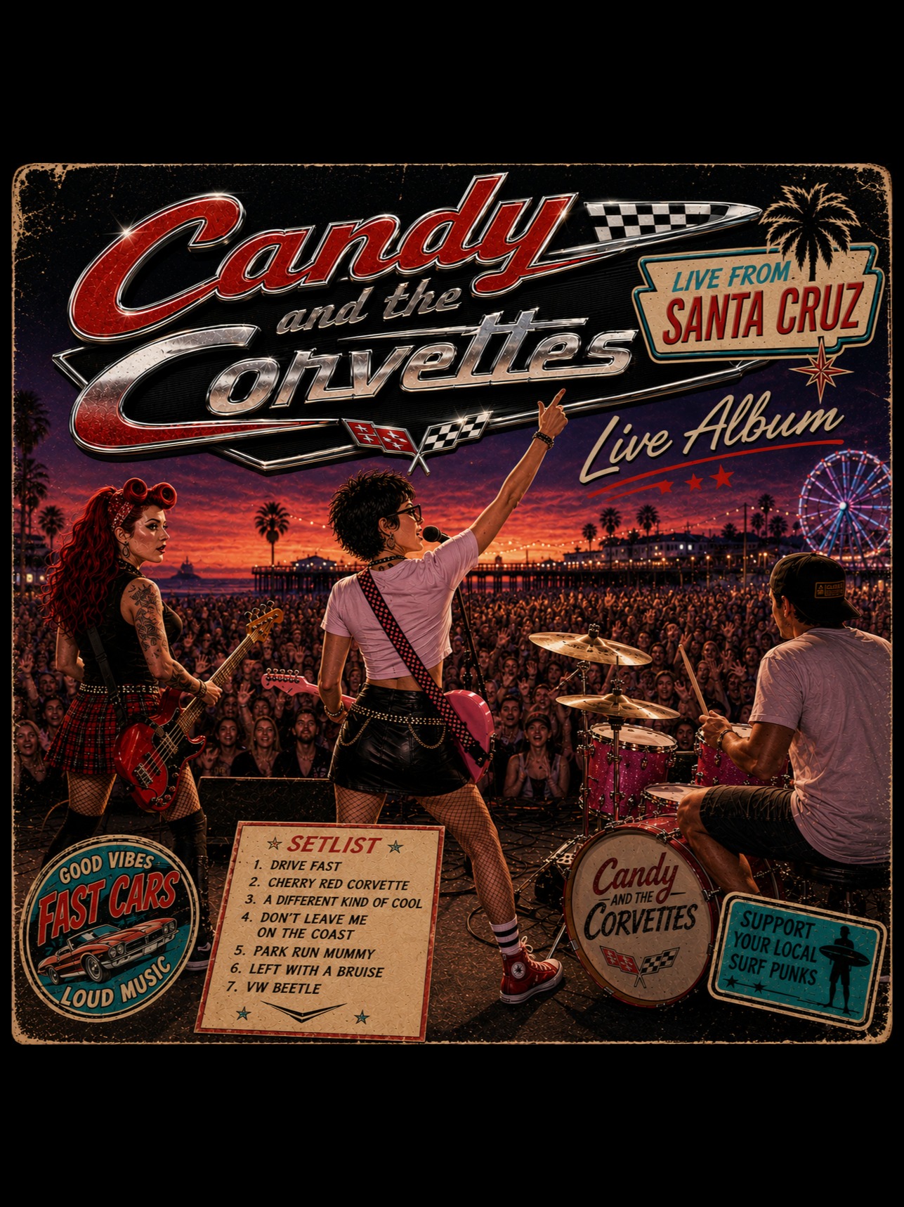 She got a butt like a VW Beetle- Live From Santa Cruz artwork