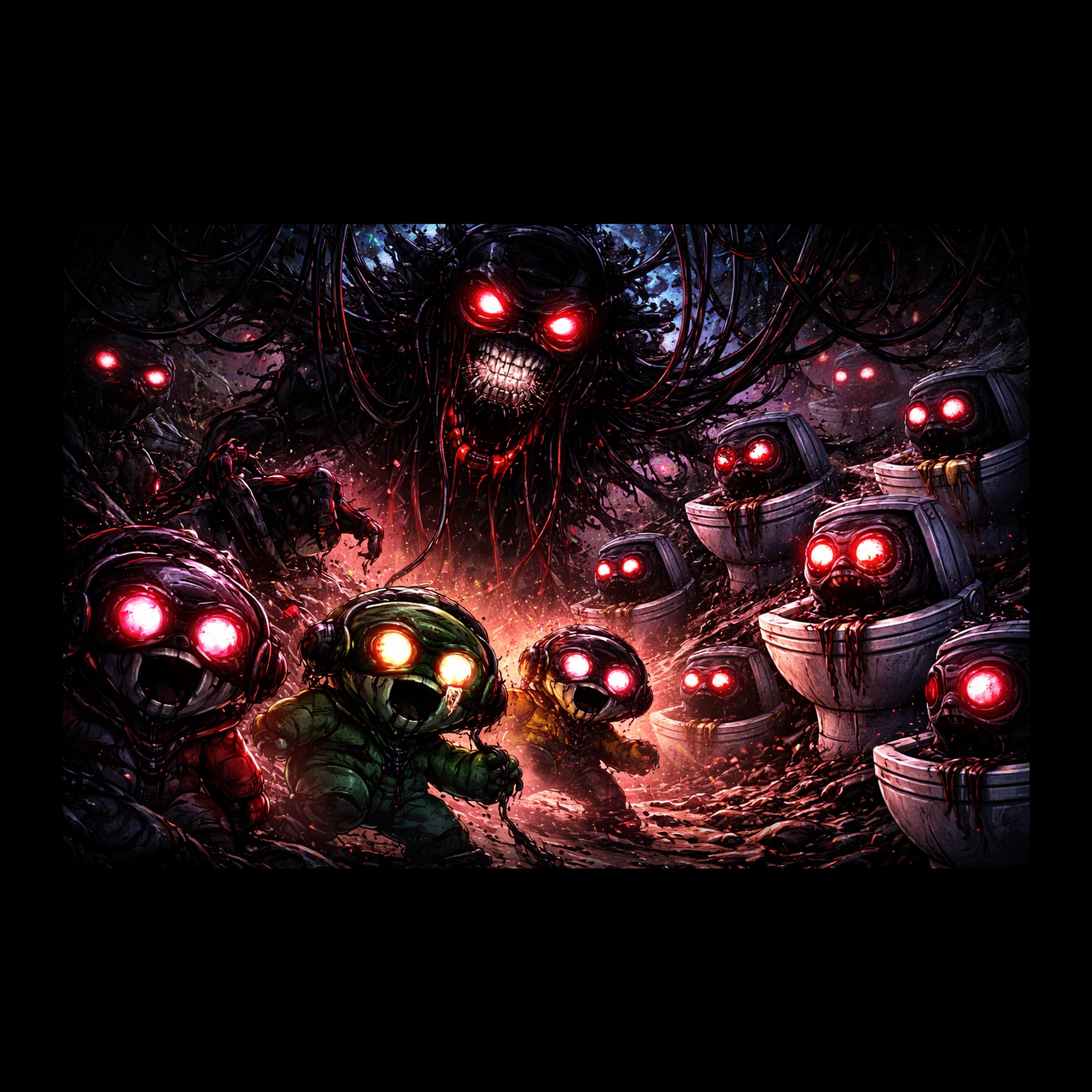 “BLACK SIGNAL” (Sprunki x Skibidi Horror) artwork
