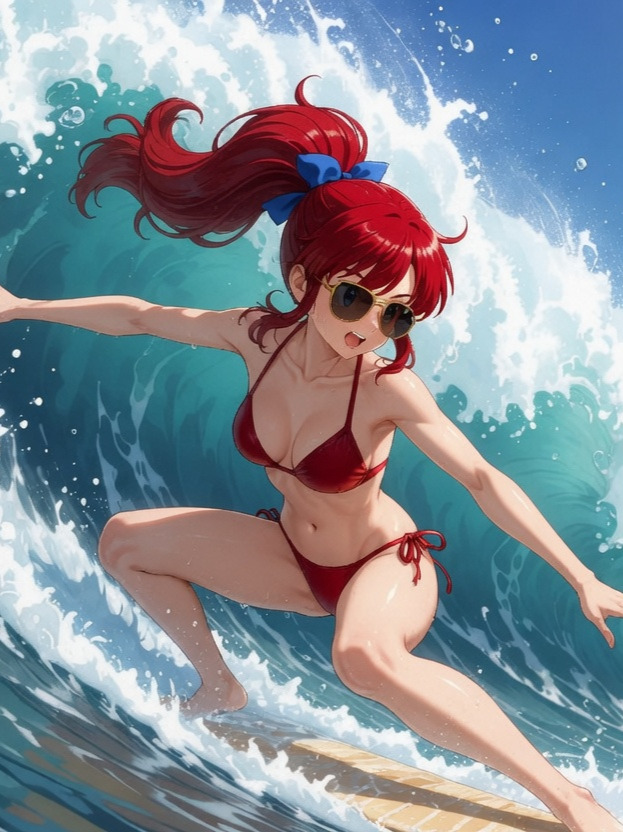 Red Hair Blue Waves artwork