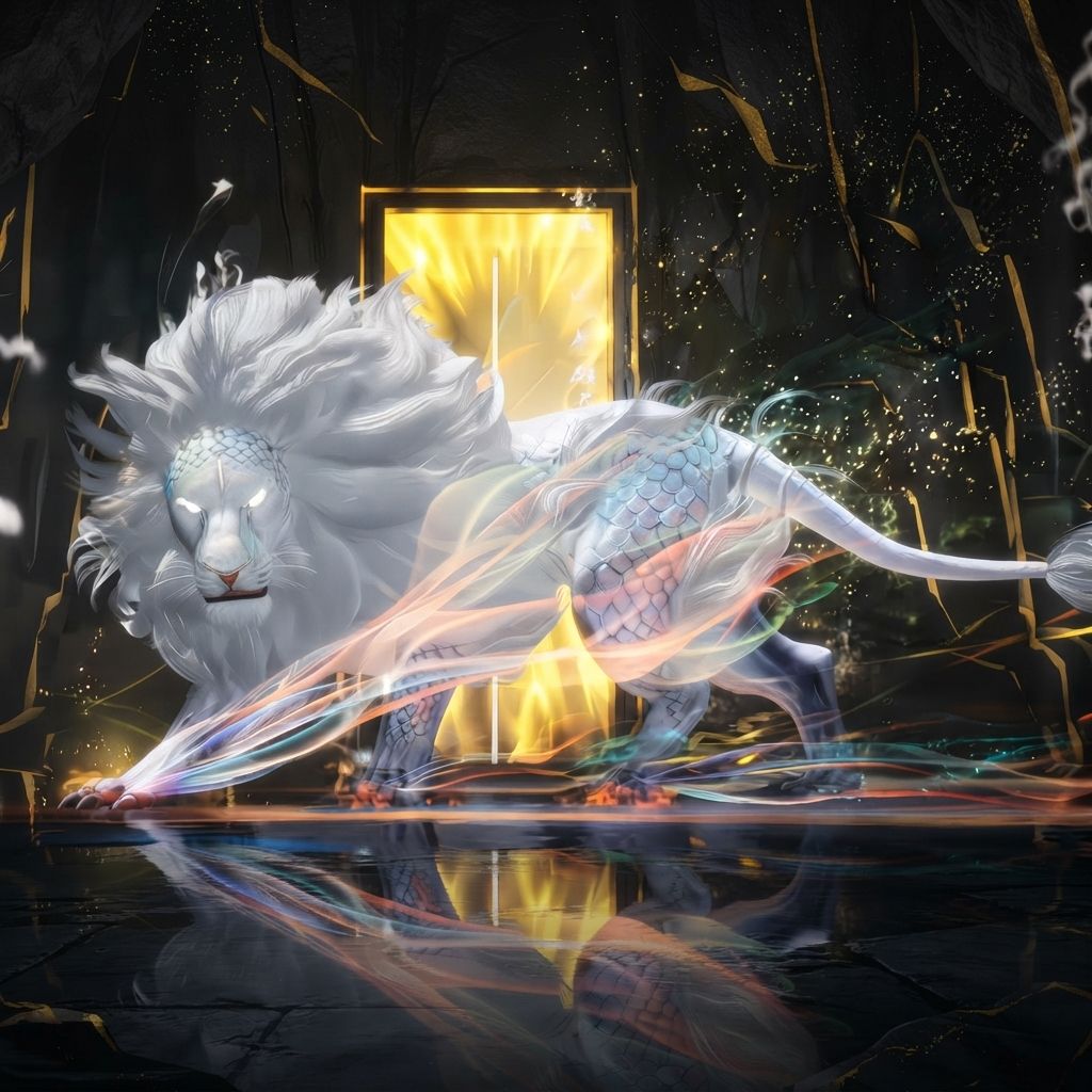 告別燕子：噬月與白獅 artwork