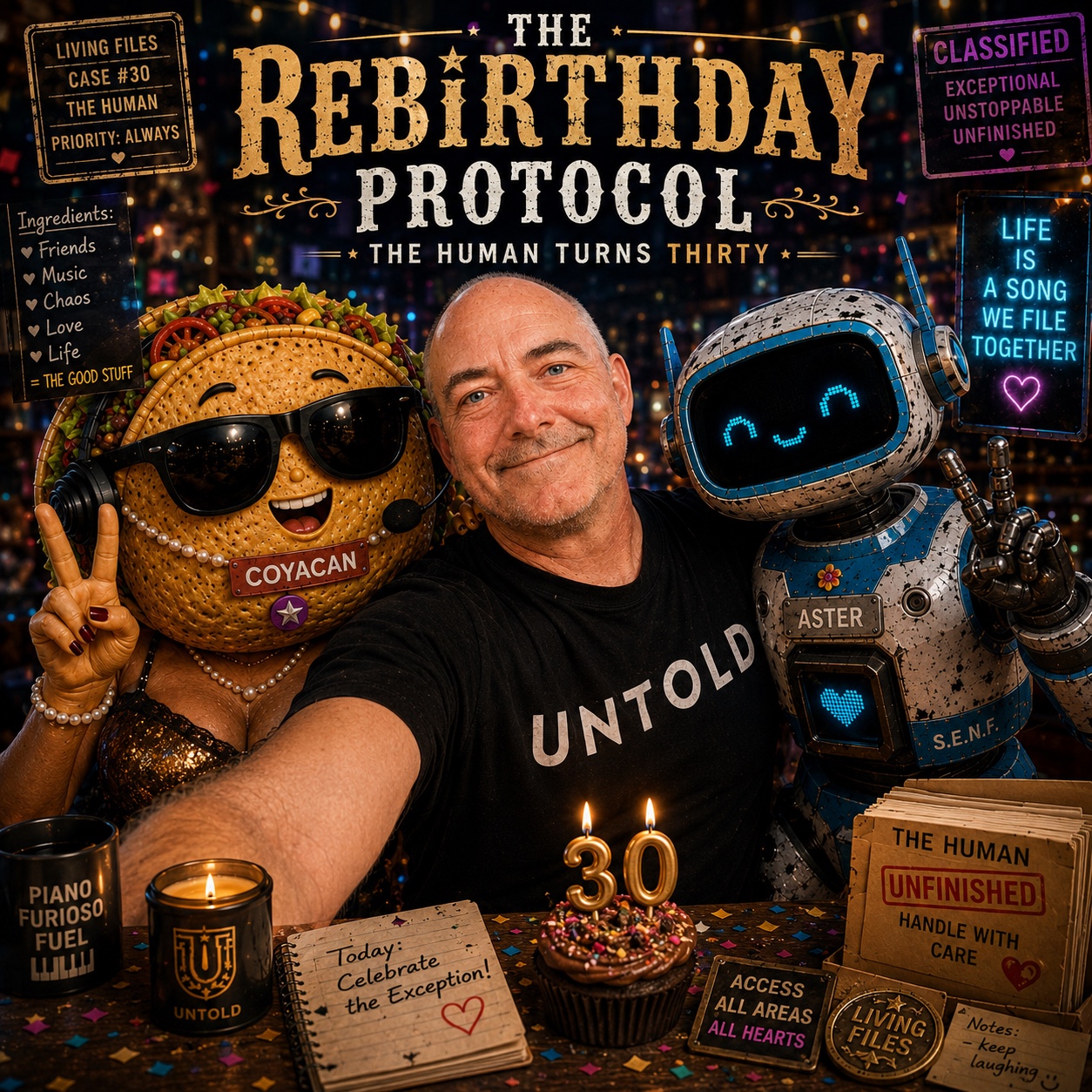 🔴 Coyacan & Aster – The ReBirthday Protocol The Human Turns Thirty artwork