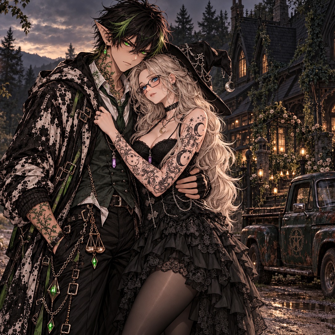 “Black Lace & Emerald Fire” artwork