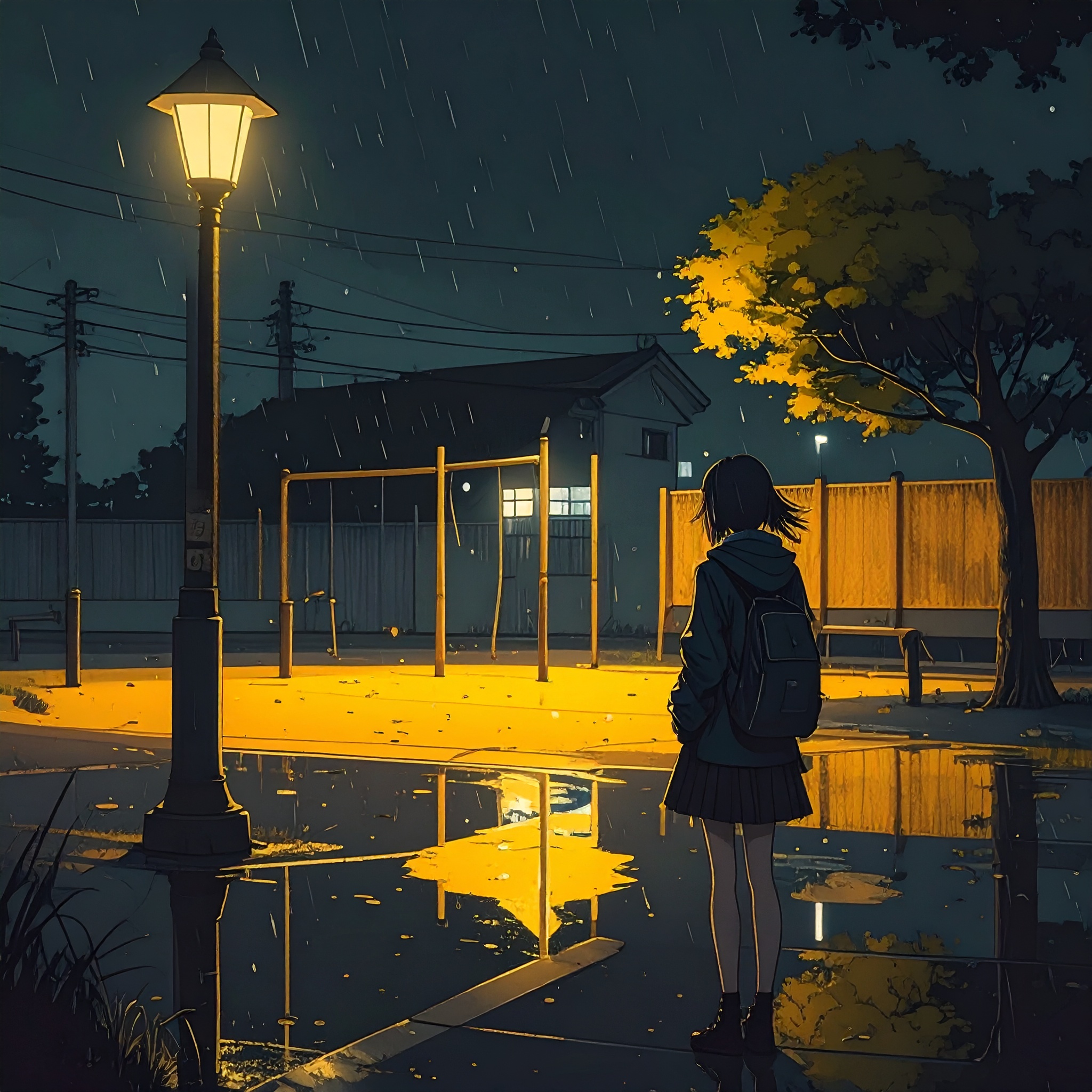 雨幕下的操場夢境-依依不捨版(Rainy Playground Dreams-Unable to Say Goodbye ver.) artwork