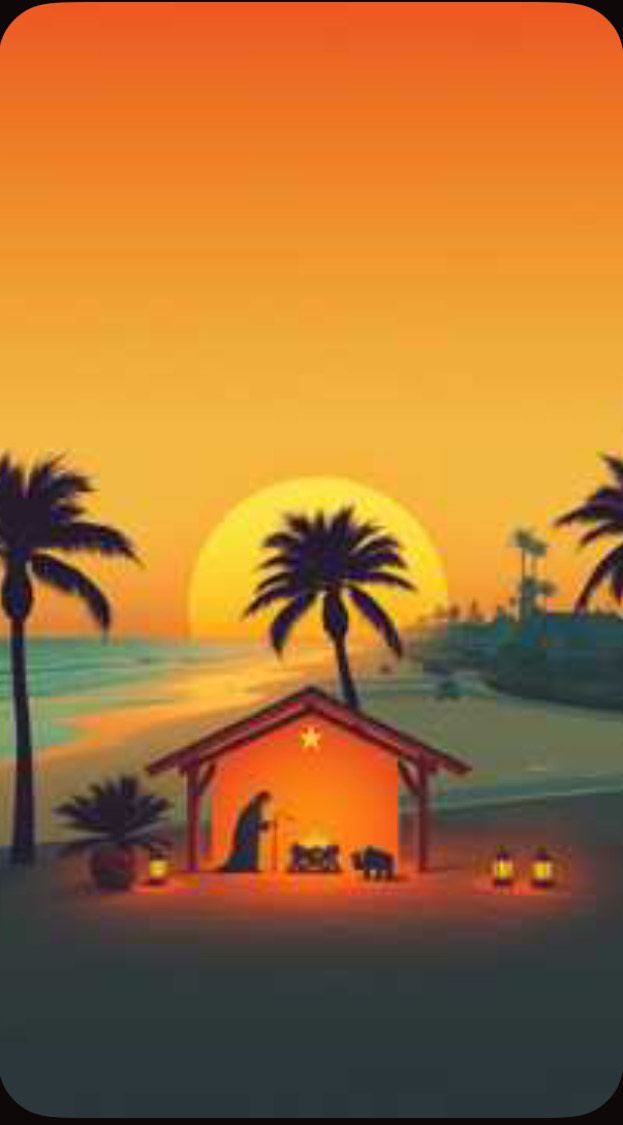 A California Christmas artwork
