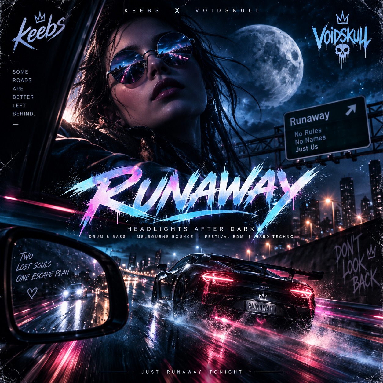 RUNAWAY // Keebs x VoidSkull — HEADLIGHTS AFTER DARK artwork