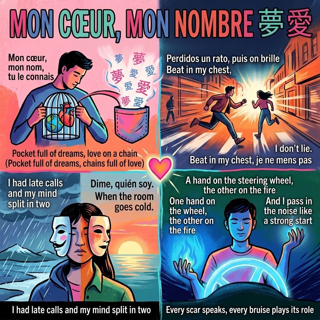 MON CŒUR, MON NOMBRE 夢 愛 artwork