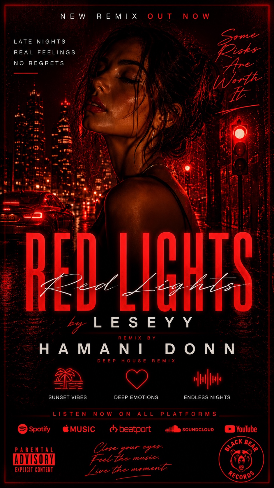 LESLEYY - RED LIGHTS - HAMANI DONN - HOUSE REMIX artwork