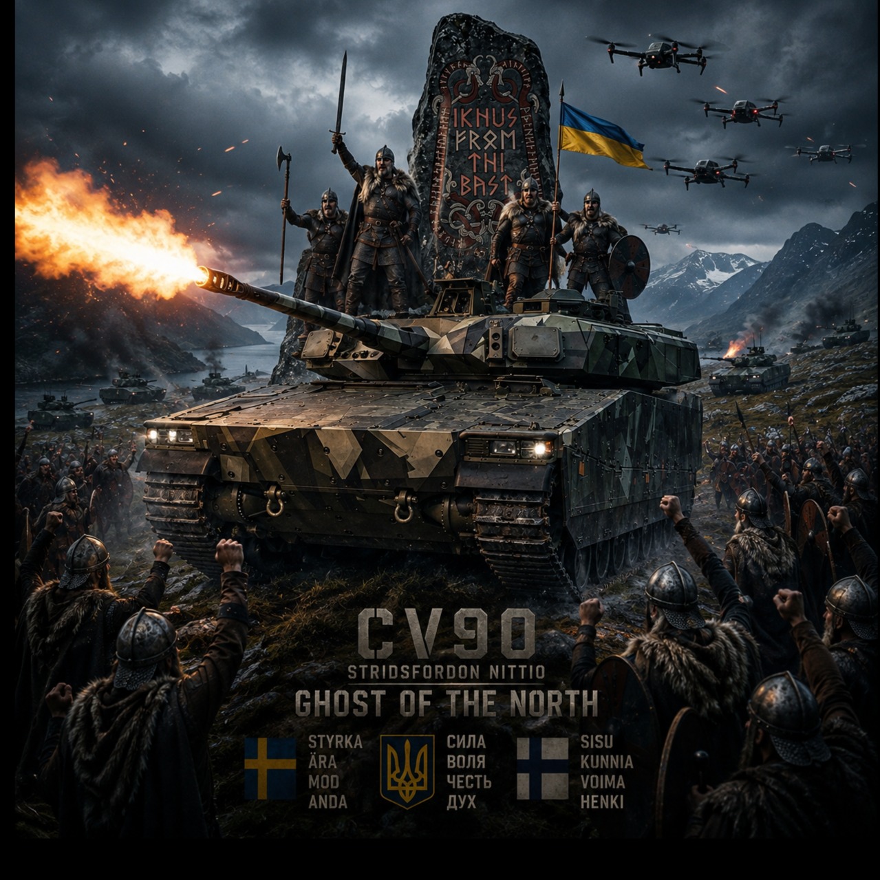 🚨😮Warrior! Warrior! 🫸RISE! HÆÐRA! STERKARI! ÁFRAM!🙏 СИЛА! ВОЛЯ! ЧЕСТЬ! ДУХ! artwork