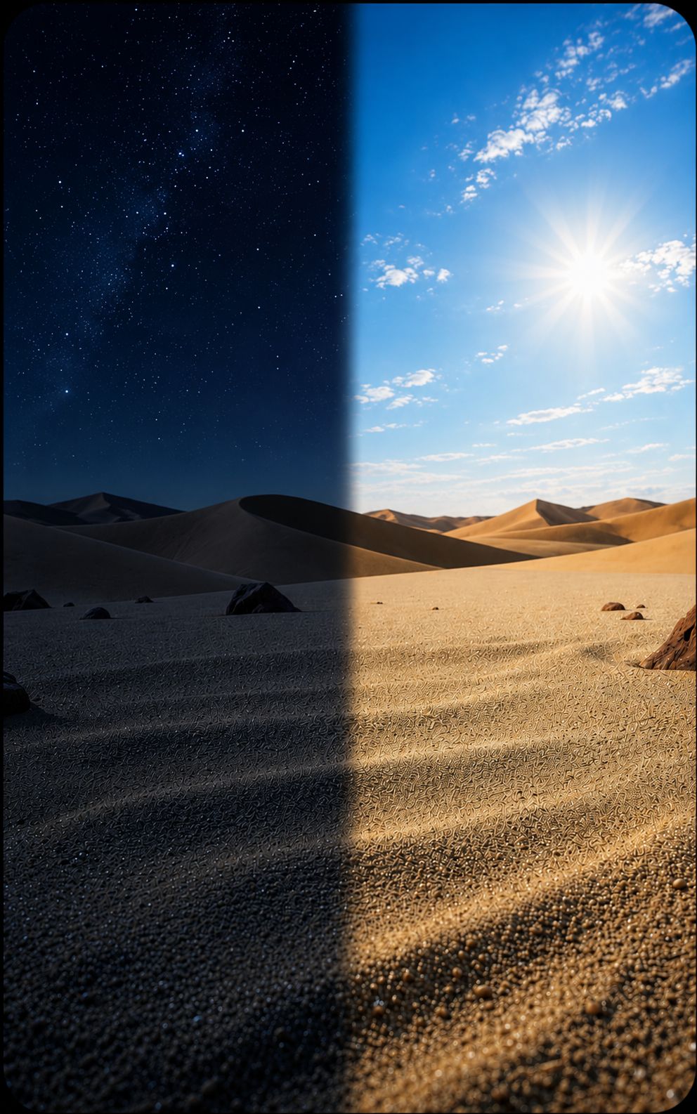 Journey through the desert at night artwork