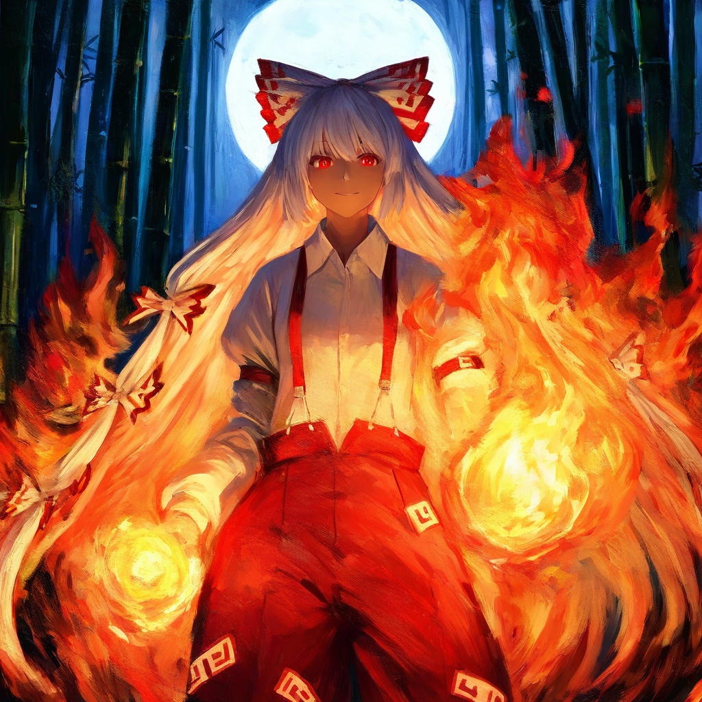 Reach for the Moon Immortal Smoke (Touhou Project) artwork