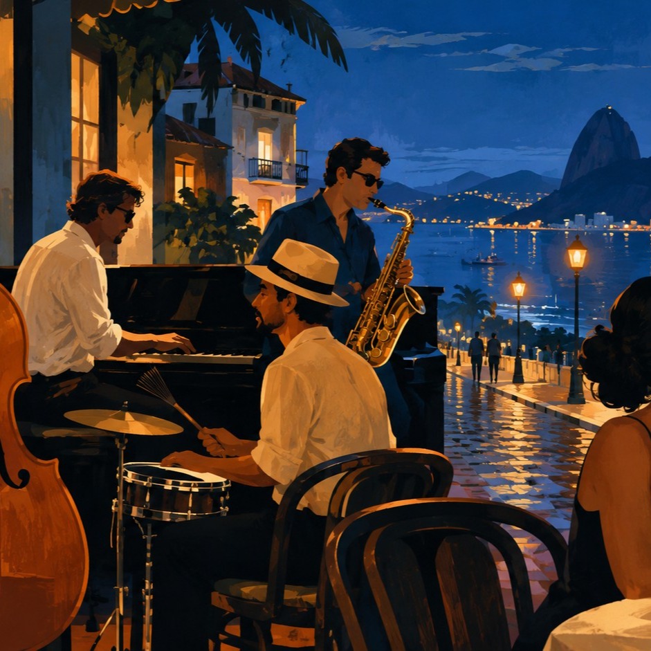 Espresso at night. English Bossa Nova + artwork