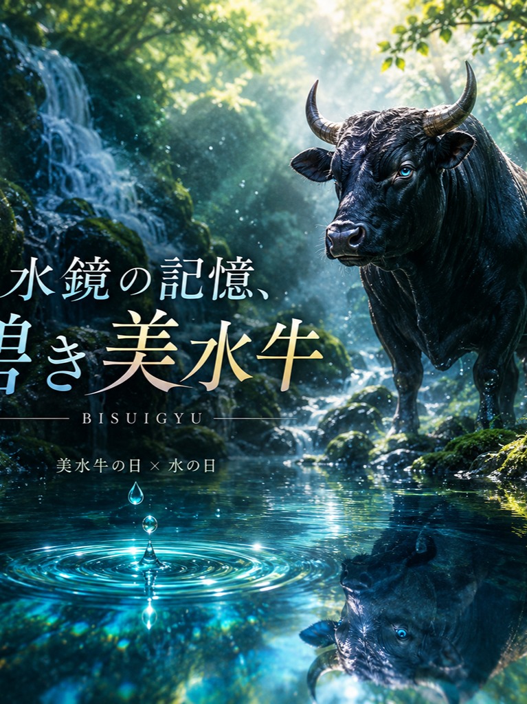 水鏡の記憶、碧き美水牛 artwork