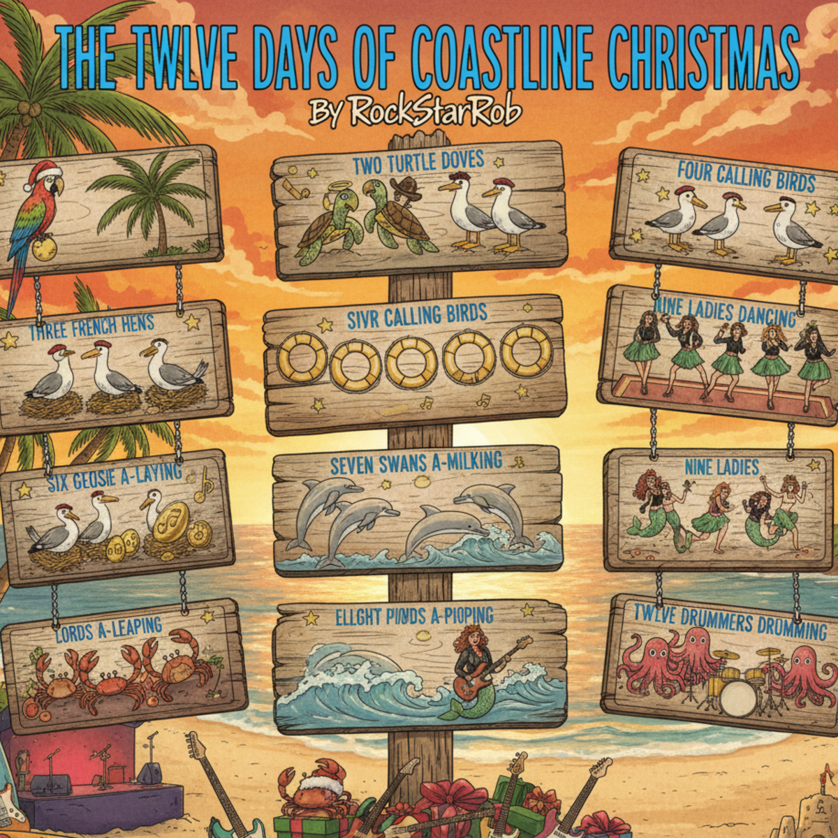 The Twelve Days of Coastline Christmas artwork