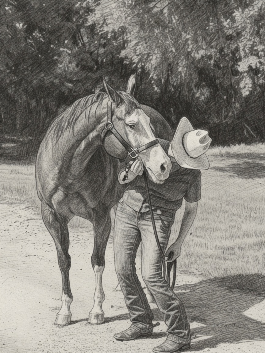 A Woman and Her Horse artwork
