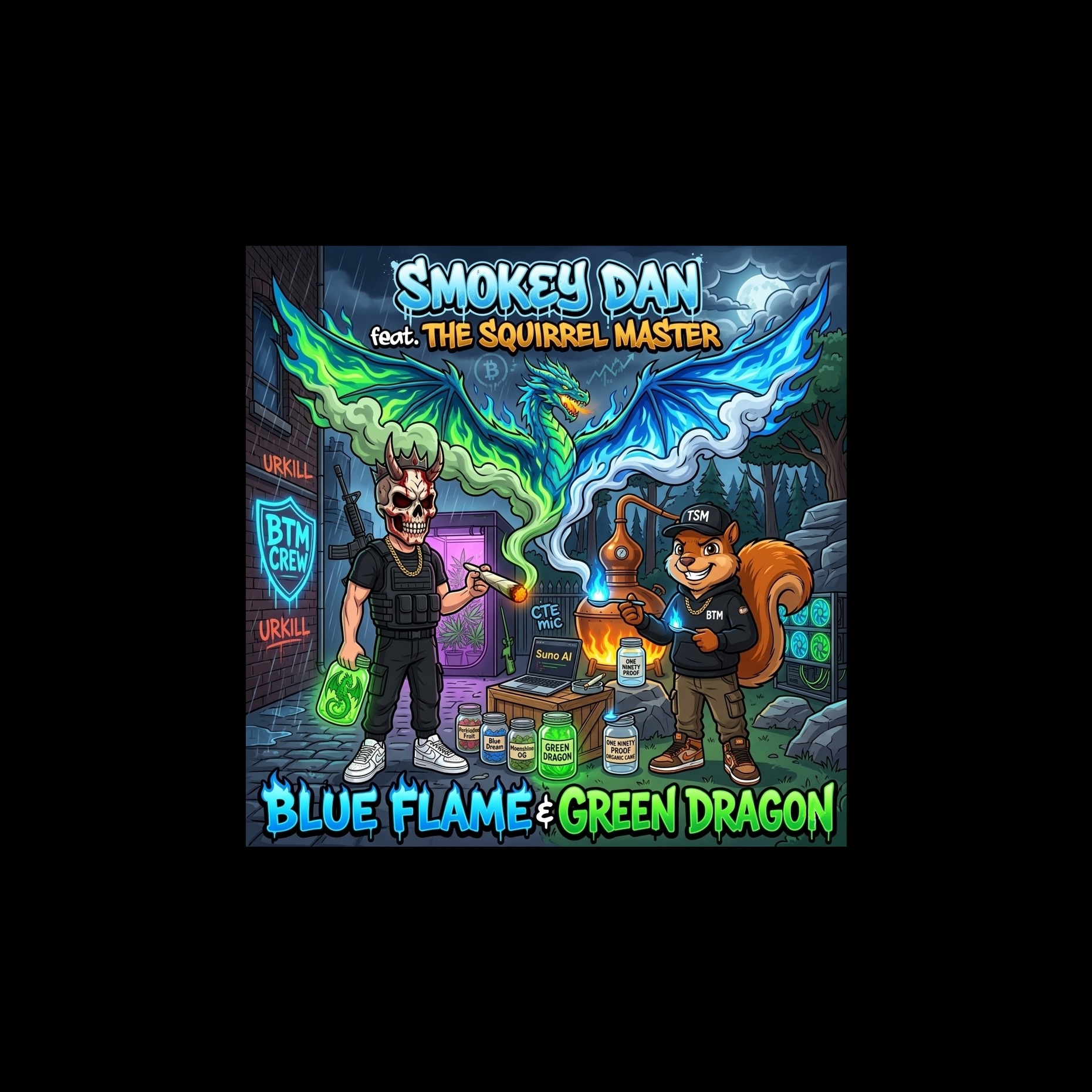 Blue Flame Green Dragon artwork