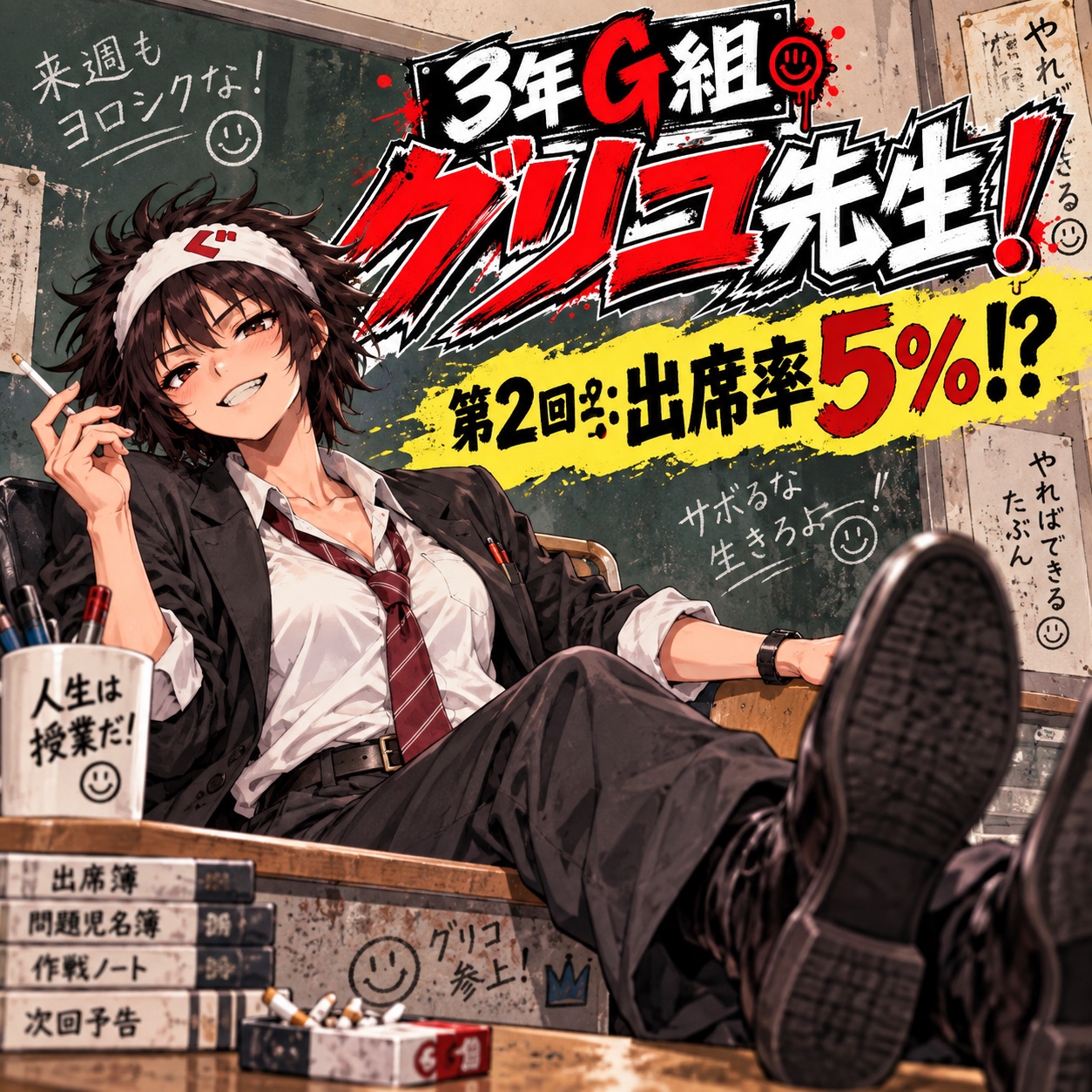 3年Ｇ組グリコ先生第2回予告（グリコ編） artwork