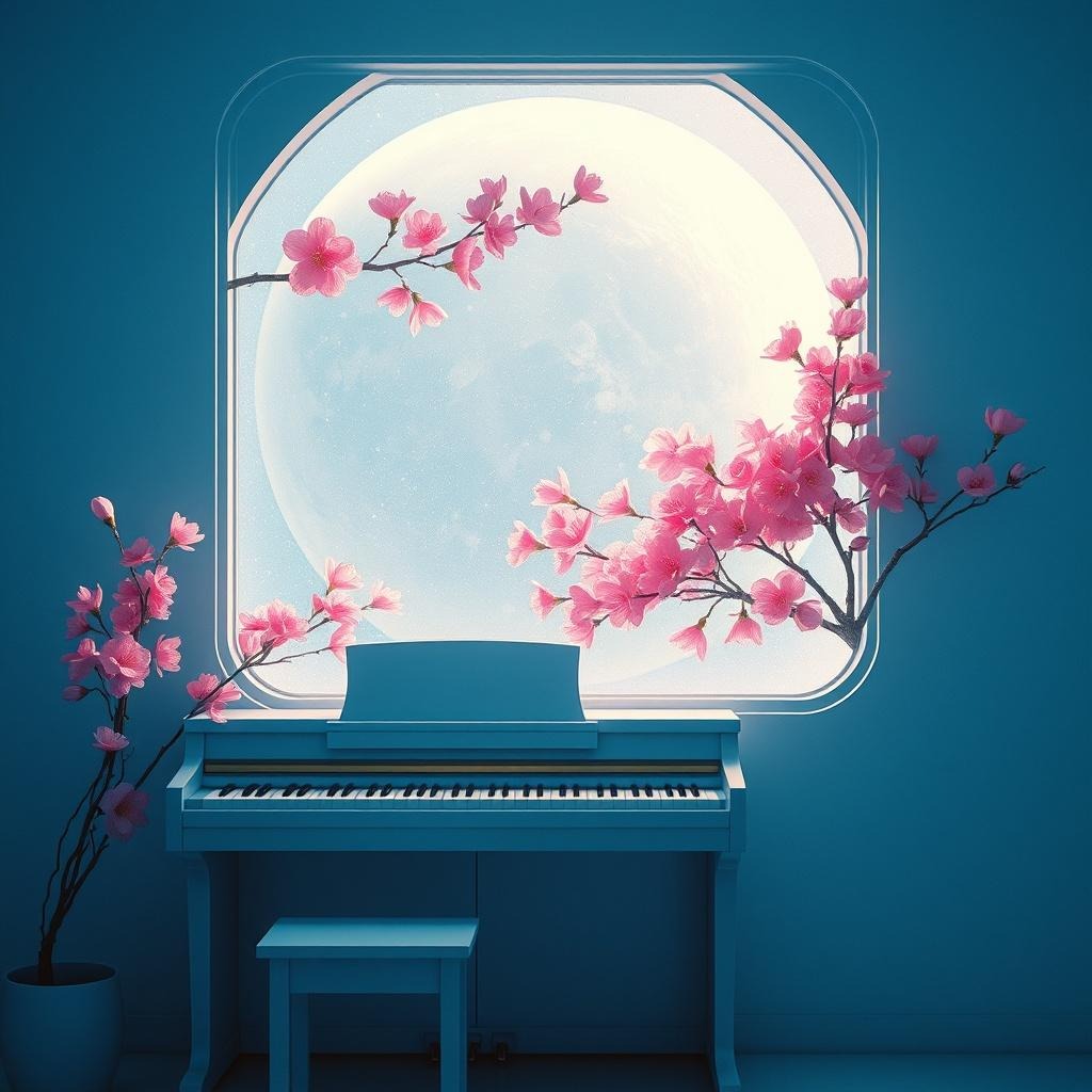 Blue Planet with Sakura artwork
