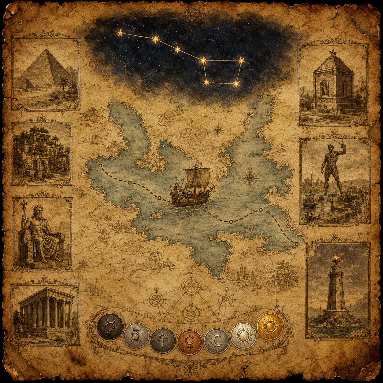 Sette Meraviglie in Sette Giorni artwork