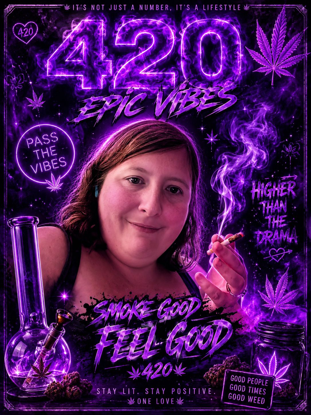 Purple 420 Jedi Queen artwork