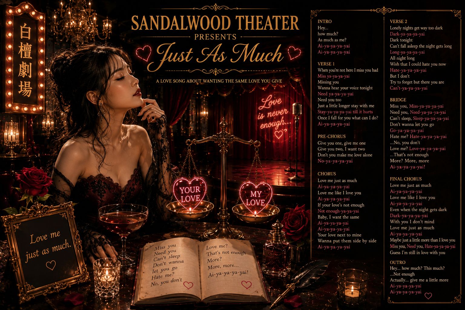 — Just As Much —Sandalwood Theater
— Just As Much — artwork