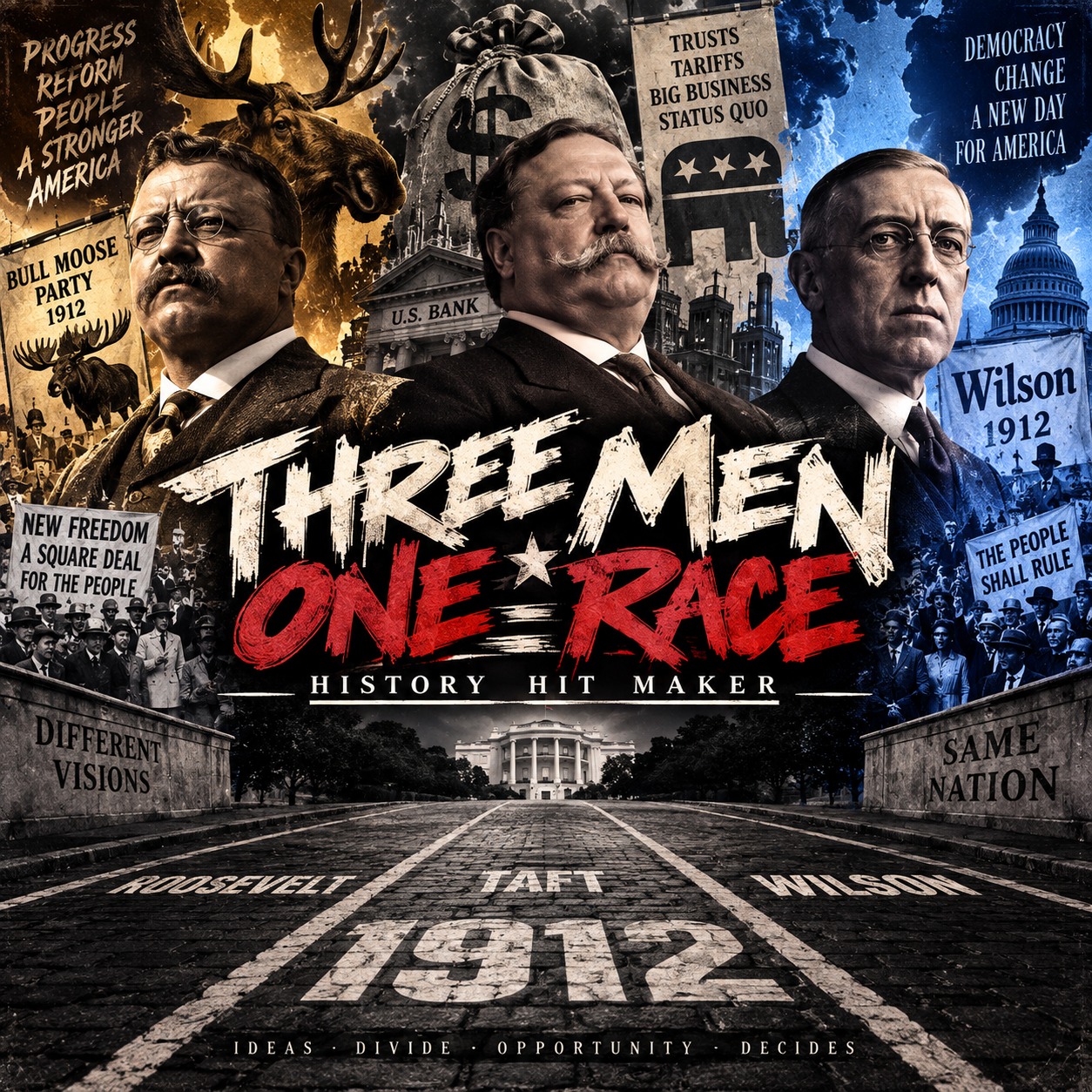 Three Men/One Race artwork