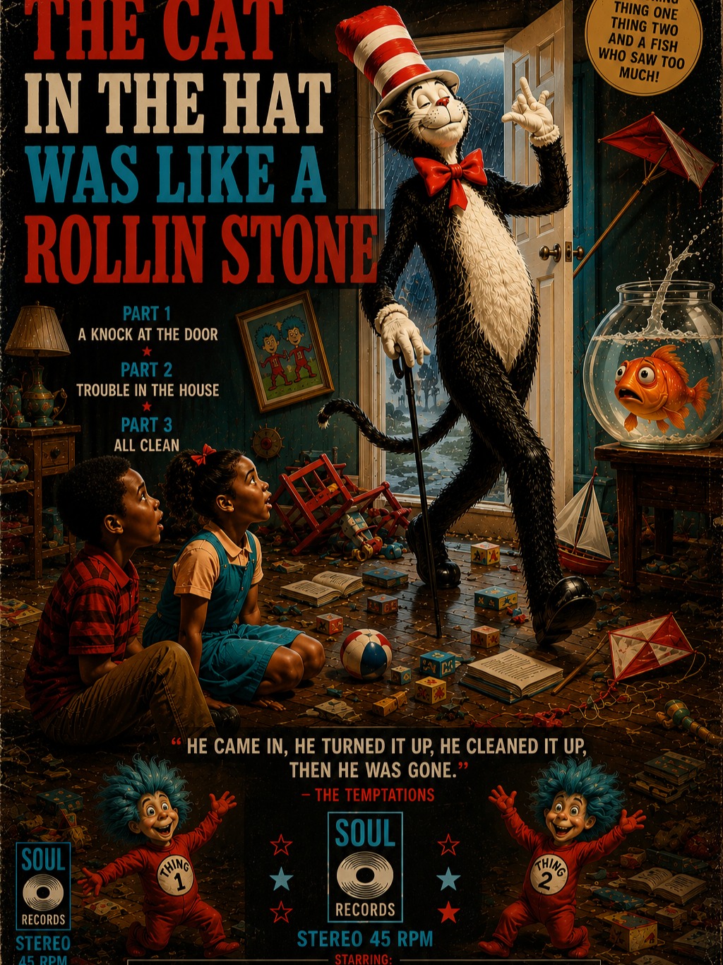 The Cat in the Hat was like a Rollin Stone (Temptations) artwork