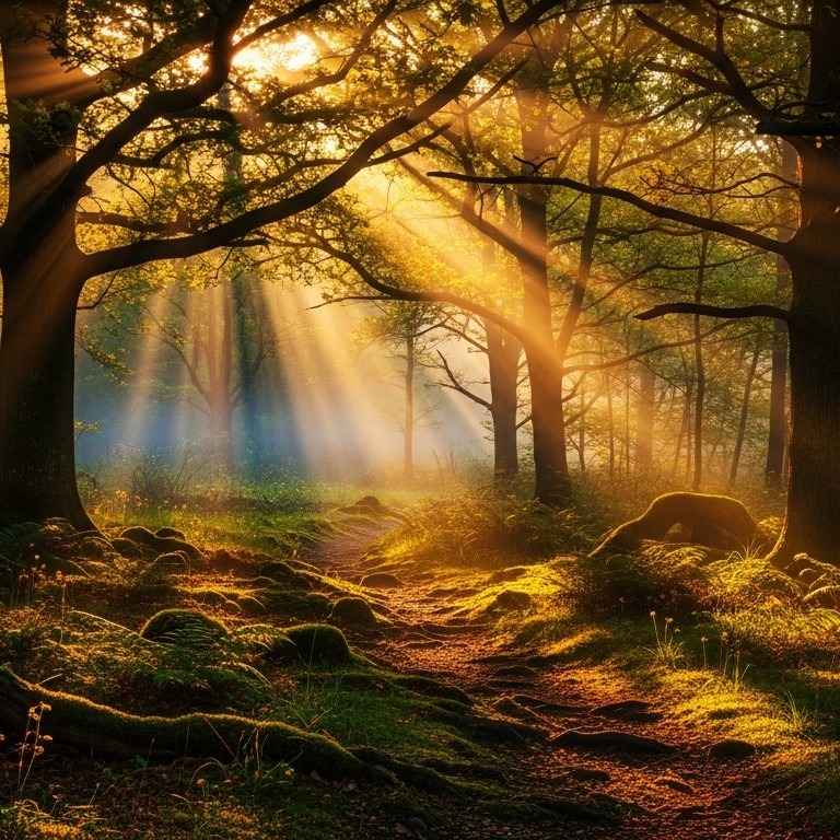 Golden Forest At Dawn artwork