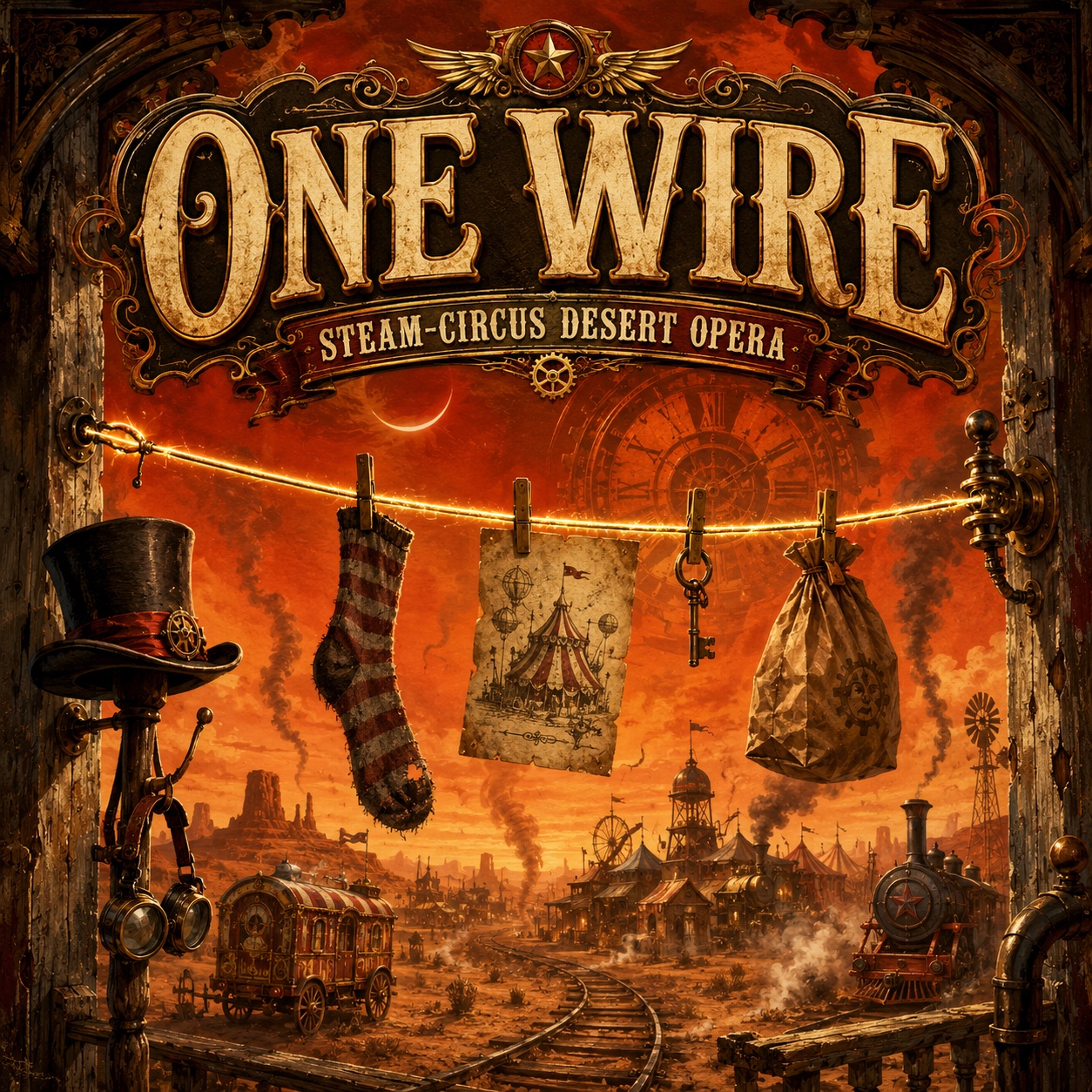 One Wire (Victorian Steam-Circus Desert Opera) artwork