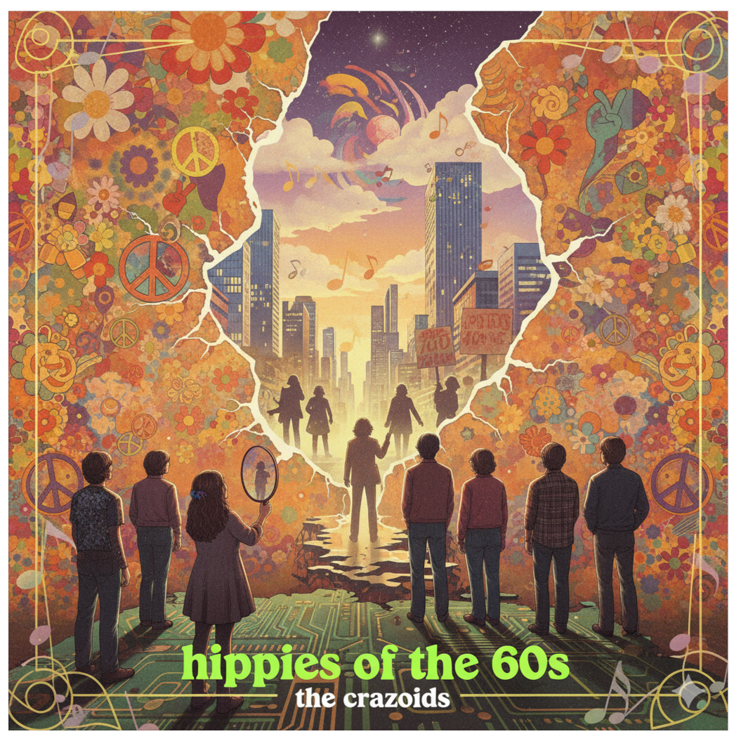 Hippies of the 60s artwork