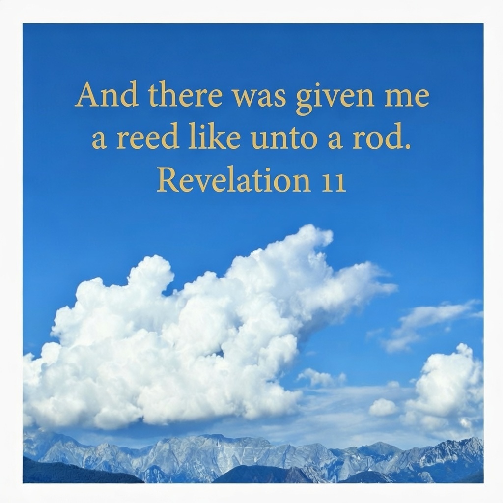 And there was given me a reed like unto a rod. [Revelation 11] artwork