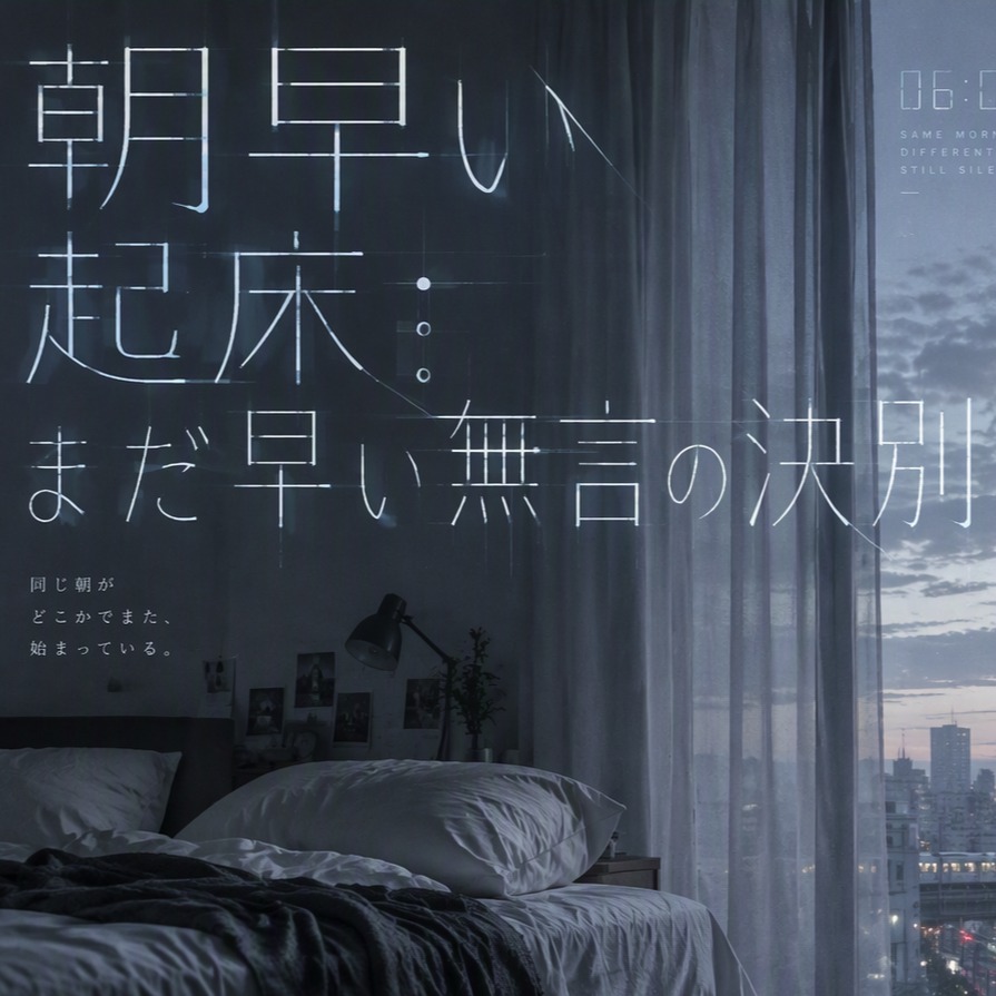 朝早い 起床 まだ早い無言の決別 artwork