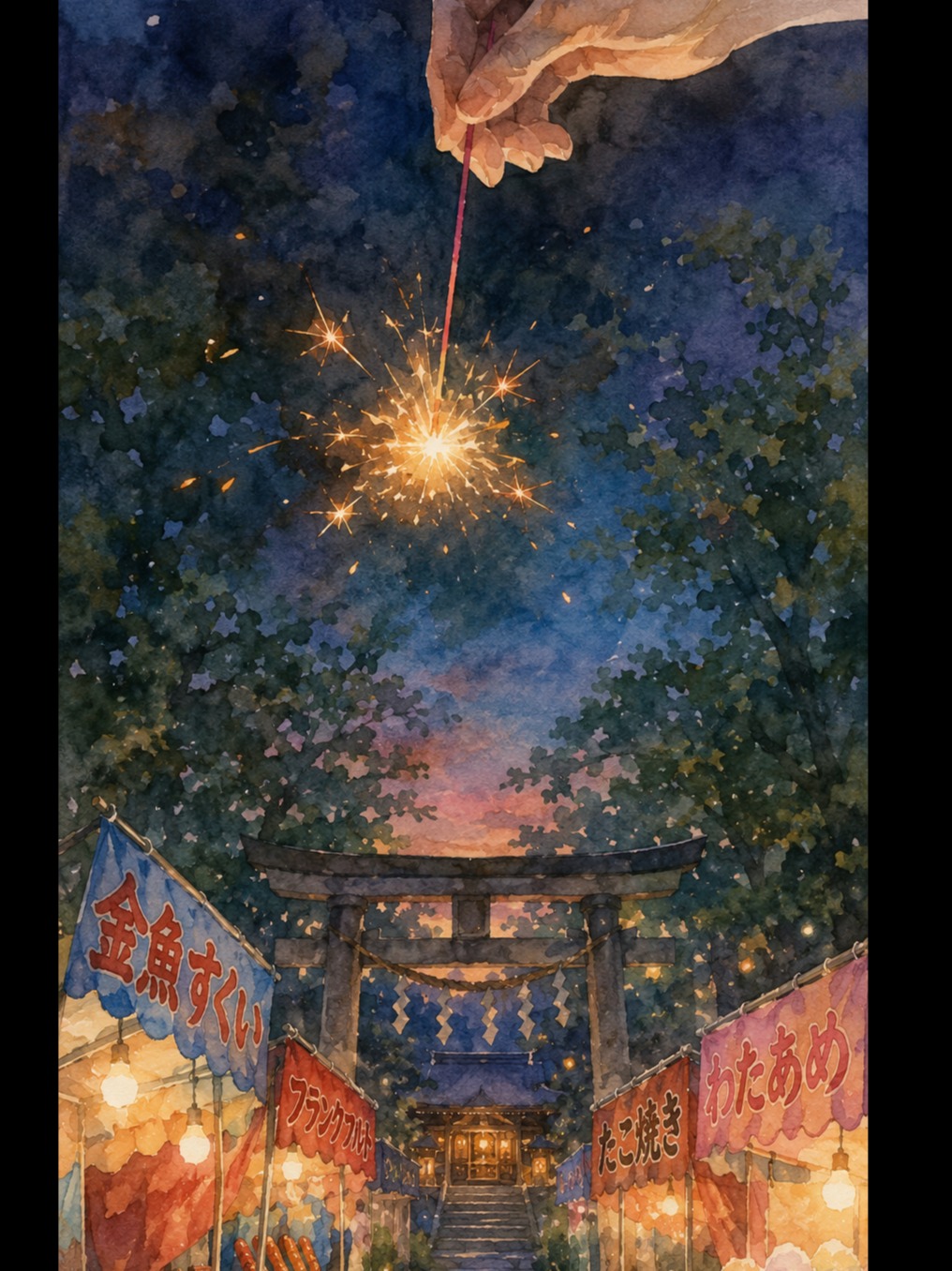 夏灯りの参道で #SummerMemories artwork