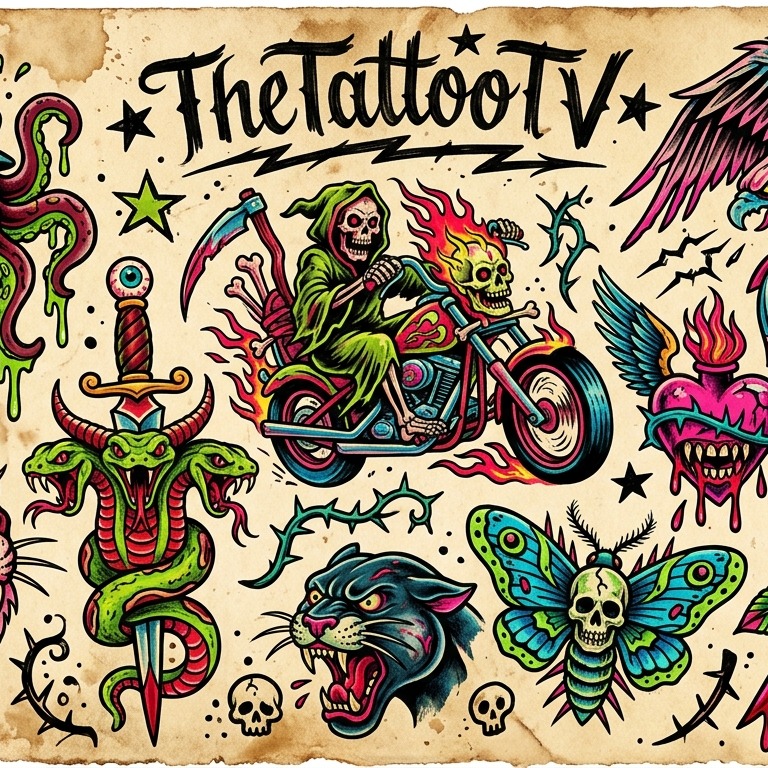 Tattoos and Gristle artwork
