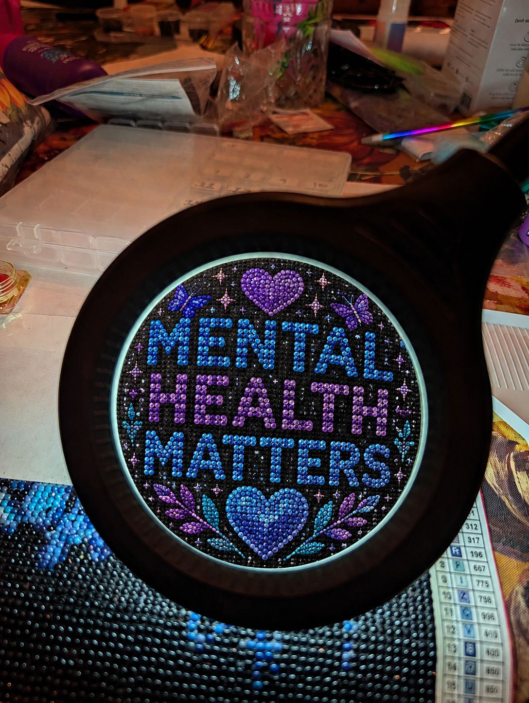 Diamond Painting All night 🩵💜🖤❤️ artwork
